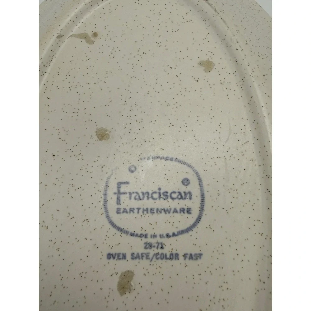 Franciscan Earthenware Toffee Butter Dish Speckled Green MCM Vintage Made in USA